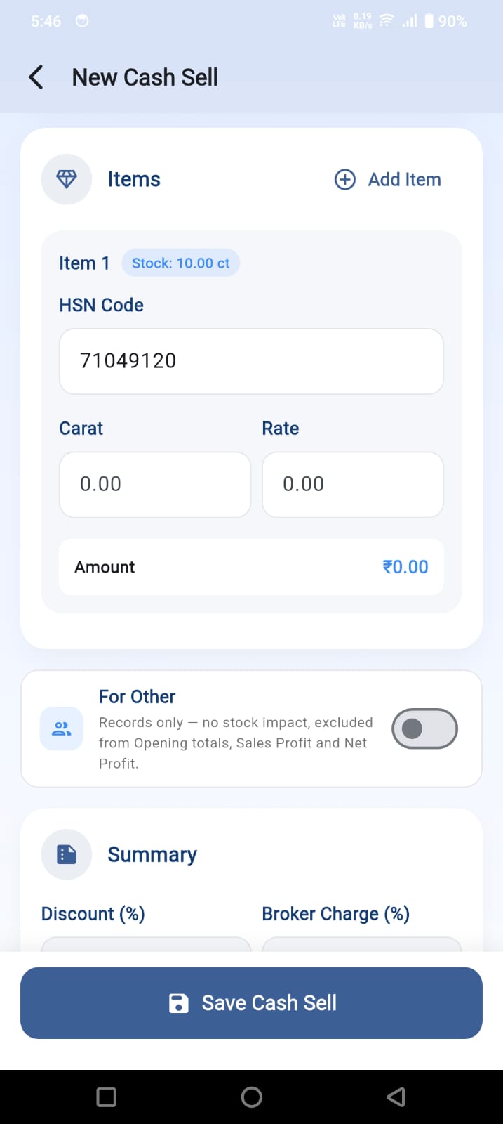 Cash Sell